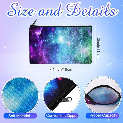 Reginary 20 Pieces Cosmetic Bag for Women, Roomy Makeup Bags with Zipper Toiletry Bag Pouch Travel Packing Accessory Organizer Gifts, 7 x 4.3 Inches (Starry Sky)