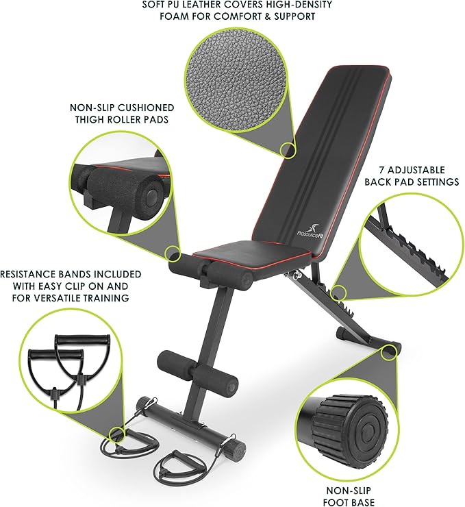 ProsourceFit Foldable & Adjustable Multi-Purpose Weight Bench Home