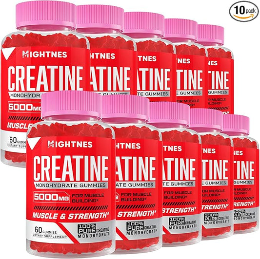 Creatine Monohydrate Gummies for Men & Women - 5000mg Creatine Pre-Workout Gummies with Taurine & Vitamin B6 B12 for Maximum Strength, Muscle, Energy, Endurance & Focus, Organic,Vegan-600 Count