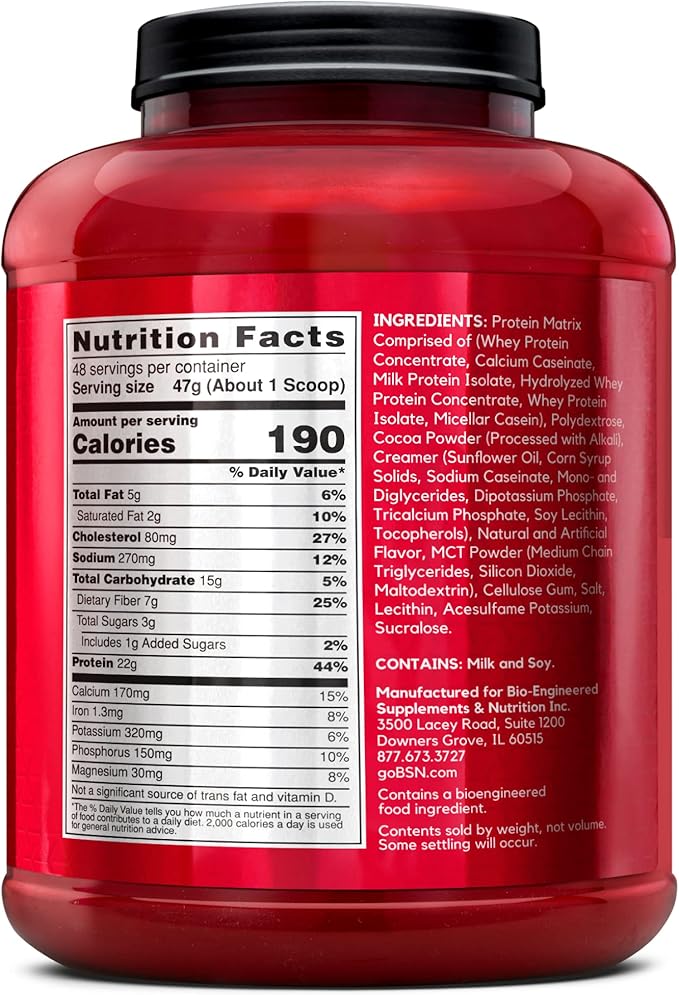 BSN SYNTHA-6 Whey Protein Powder with Micellar Casein, Milk Protein Isolate, Chocolate Cake Batter, 48 Servings (Package May Vary)