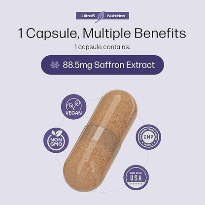 Pure Saffron Extract - Appetite Suppressant for Weight Loss Women & Men - Natural Hunger & Craving Control Supplement - Saffron Supplements for Energy & Mood Lift - 90 Capsules(Pack of 2)