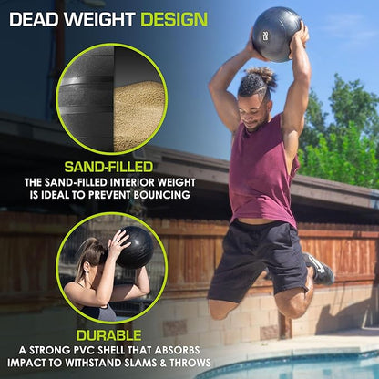 ProsourceFit Slam Medicine Balls 5 10, 15, 15, 20, 20, 25, 25, 30, 30, 50lbs 50lbs Smooth