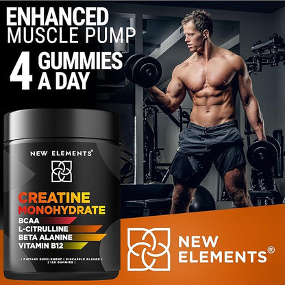 Creatine Monohydrate Gummies 5mg with BCAA L-Citrulline Beta Alanine & Vitamin B12 | The Ultimate Energy Booster