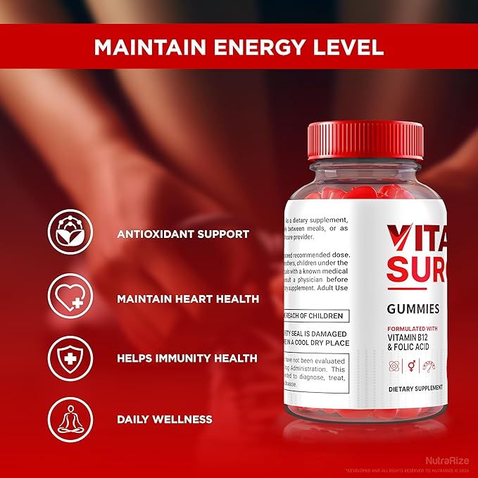 Vital Surge Gummies, VitalSurge Gummies All Natural, Vital Surge Gomitas, Apple Cider Vinegar Supplement, Official Vital Surge Gummies Reviews (60 Gummies)