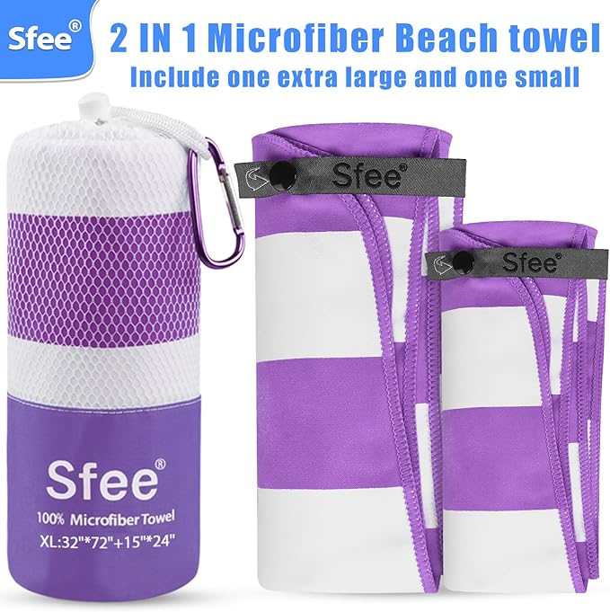 Sfee 2 in 1 Microfiber Oversized Beach Towel