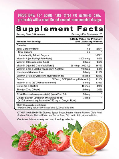 Nature's Truth Prenatal Multivitamin Gummies | with DHA & Folic Acid | 60 Count | Fruit Flavor | Non-GMO & Gluten Free Supplement