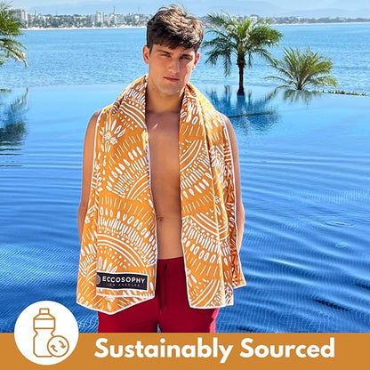ECCOSOPHY Microfiber Beach Towel - Sand Free Towels 71x35 in