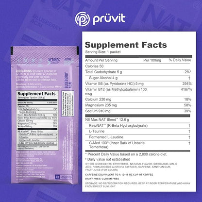 PRÜVIT OS NAT® Blueberry Acai Supplements – Charged - for Men and Women (20 Count)