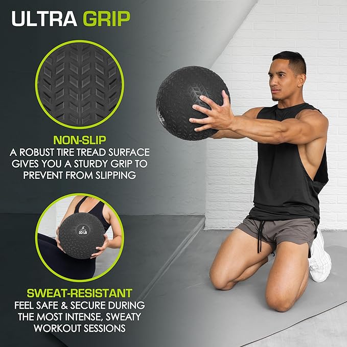 ProsourceFit Slam Medicine Balls 5 10, 15, 15, 20, 20, 25, 25, 30, 30, 50lbs 50lbs Smooth