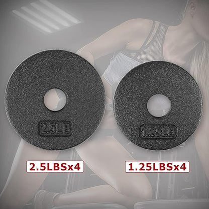A2ZCARE 1 inch Weight Plates Set 1.25 lbs 20 lbs, 1 inch, 1 inch