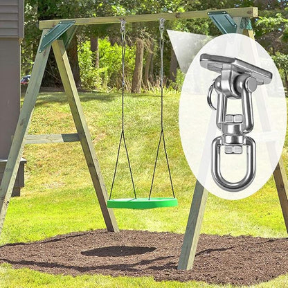 Hammock Chair Hanging Kit Swing, Ceiling Mount with 360 Swivel - Tree, Gym, or Rope Swing Set, 1000 LB Capacity