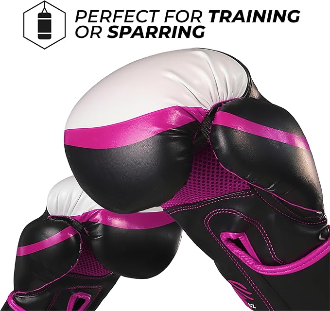 Sanabul Essential Gel Boxing Gloves for Men & Women, Kickboxing MMA, Muay Thai Gloves and Heavy Bag Training Punching & Sparring