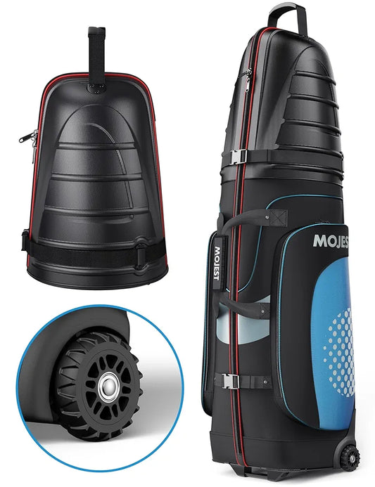 Golf Travel Bags for Airlines with Wheels, Hard Case Top and 1680D Heavy Duty Oxford Protect Golf Clubs, Lightweight and Easy to Maneuver