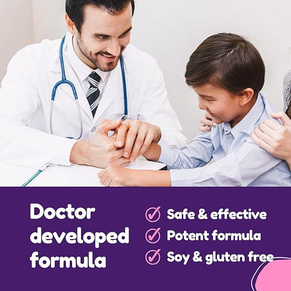 Dr. Klein's Keep Calm Kids Gummies L-Theanine & Chamomile Extract - Supports Focus, Attention, & Alertness of Kids Ages 5+ - Calming Chews Vitamins & Minerals for Kids - Black Currant Sugar-Free 60ct