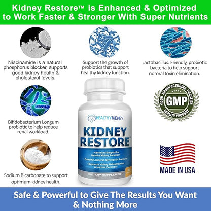 3 Pack Natural Kidney Cleanse to Support Kidney Function and Detox, Advanced Formula Can Help Boost Kidney Health, Daily Health Supplement Pills, 60 Capsules