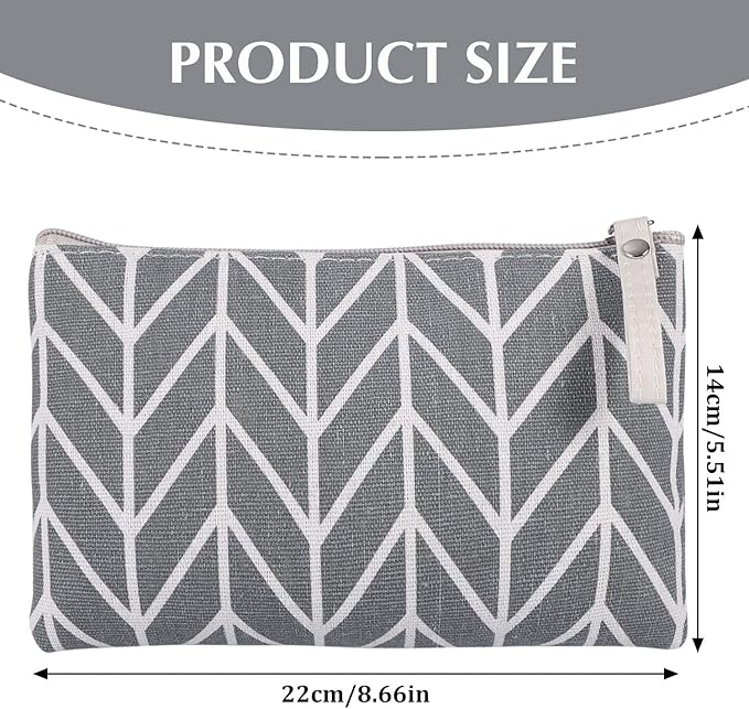 SUMAJU 8 Pcs Canvas Cosmetic Bag, Multi-function Travel Makeup Bag Cosmetic Pouch with Zipper Travel Toiletry Bag Small Makeup Pouch Christmas Gifts Stocking Stuffers for Women