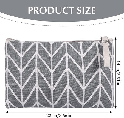 SUMAJU 8 Pcs Canvas Cosmetic Bag, Multi-function Travel Makeup Bag Cosmetic Pouch with Zipper Travel Toiletry Bag Small Makeup Pouch Christmas Gifts Stocking Stuffers for Women