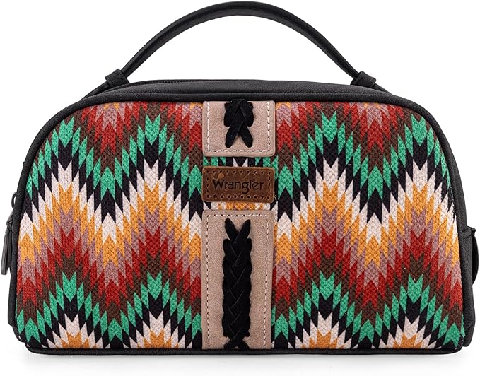 Wrangler Makeup Pouch Bag Mini Western Toiletry Purse Cosmetic Organizer Paisley Travel Pouch for Women