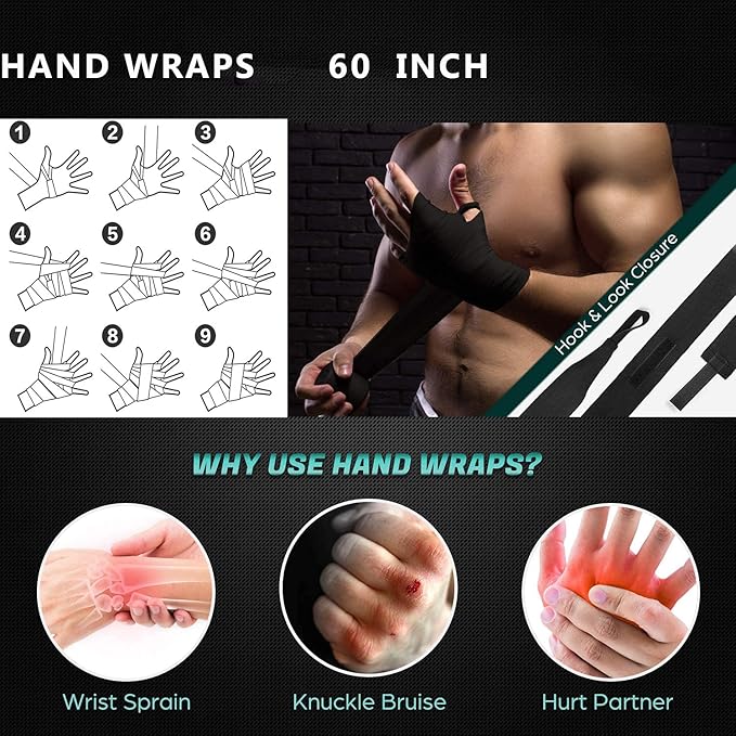 Hanging Punching Bag Set Unfilled, Heavy Boxing Bags Kickboxing Bag for Adults Kids, Youth Boxing Set with Hand Wraps, Punching Bag Hangers, for MMA Muay Thai Karate Taekwondo Training