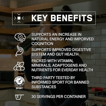 BARE PERFORMANCE NUTRITION, BPN Strong Greens Superfood Powder, Lemon, 30 Servings