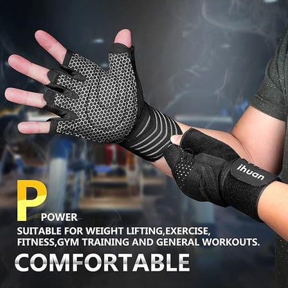 ihuan Ventilated Weight Lifting Gym Workout Gloves