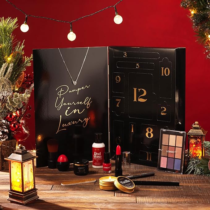 Birthday Gifts for Her, Beauty Treasures 12 Day Makeup Gift Set - Birthday Gift Box With Women's Skincare and Makeup Surprises - Gifts for Women with Unique Surprises
