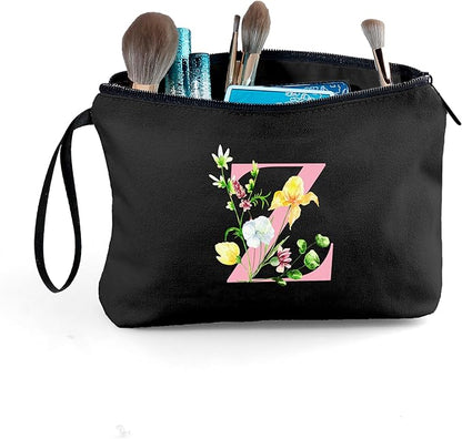 SEAMOON Bride to be Birthday Womens Unique Initial Monogram Gifts for Women Mom Personalized Travel Makeup Cosmetic Bag with Mirror Valentines Mothers Day Christmas Graduation Z