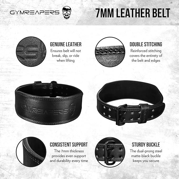 Gymreapers Weight Lifting Belt - 7MM Heavy Duty 4 Inches