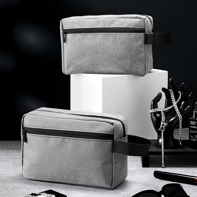 Paterr 16 Pcs Travel Toiletry Bag for Women Men Large Water Resistant Shaving Bag Hanging Cosmetic Bag with Handle and Divider Storage Travel Pouch Case (Gray)