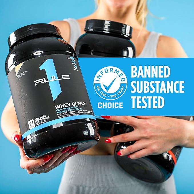 Rule One Proteins Whey Blend - Frozen Banana, 24g Fast-Acting Whey Protein Concentrates, Isolates, and Hydrolysates Per Serving, with Naturally Occurring EAAs and BCAAs, 2lbs