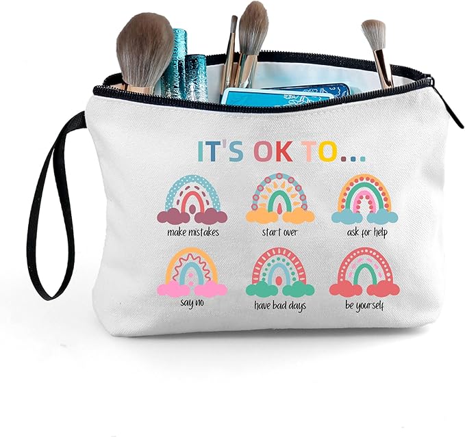 Inspirational Gifts for Women,Positivity Gifts,Fun Gifts for Women Friends,Teenage Girl Presents,Womens Makeup Cosmetic Make Up Bag,Teen Girls,Wife Gift Ideas