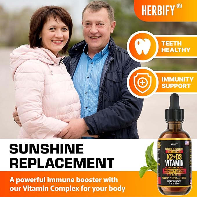 Vitamin D3 K2 Drops – Liquid Vitamins for Women, Men & Teen Vitamins - Bone Strength Supplements - D3 K2 Mt Vitamins for Immune Support & Heart Health - Vitamin D3 10000 Iu Liquid K2 Drops – 2 oz