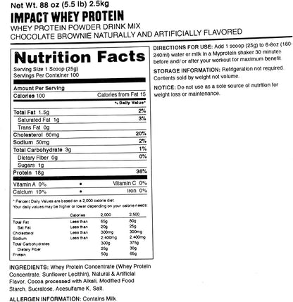 Myprotein Impact Weight Gainer Blend, 5.5 Lb (24 Servings) Chocolate Smooth, 30g Protein & 380 Calories per Serving, Protein Shake for Weight Gain