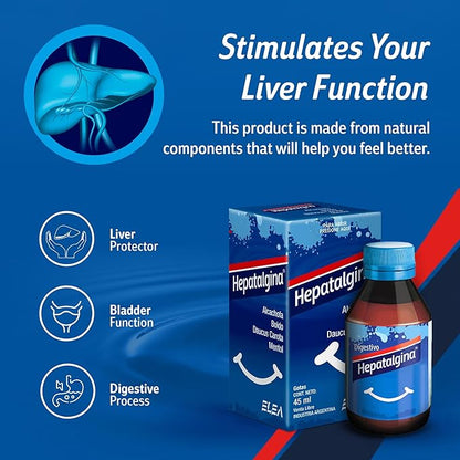 Liver Support Digestive Protector - Liquid Herbal Supplement with Artichoke Extract for Liver Cleanse Detox & Repair - Liver Detox Cleanse Drops with Mint, Boldo & Carrot - 45 ml