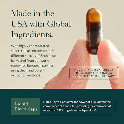 Gaia Herbs Quick Defense - Fast-Acting Immune Support Supplement for Use at Onset of Symptoms - with Echinacea, Black Elderberry, Ginger & Andrographis - 40 Vegan Liquid Phyto-Capsules (4-Day Supply)