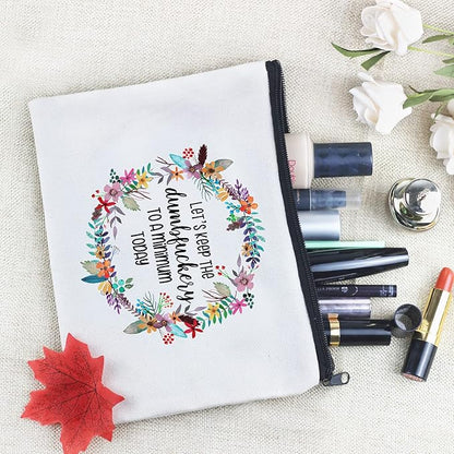 Funny Canvas Cosmetic Bag Makeup Bags Cute Travel Bag Birthday Gifts for Women