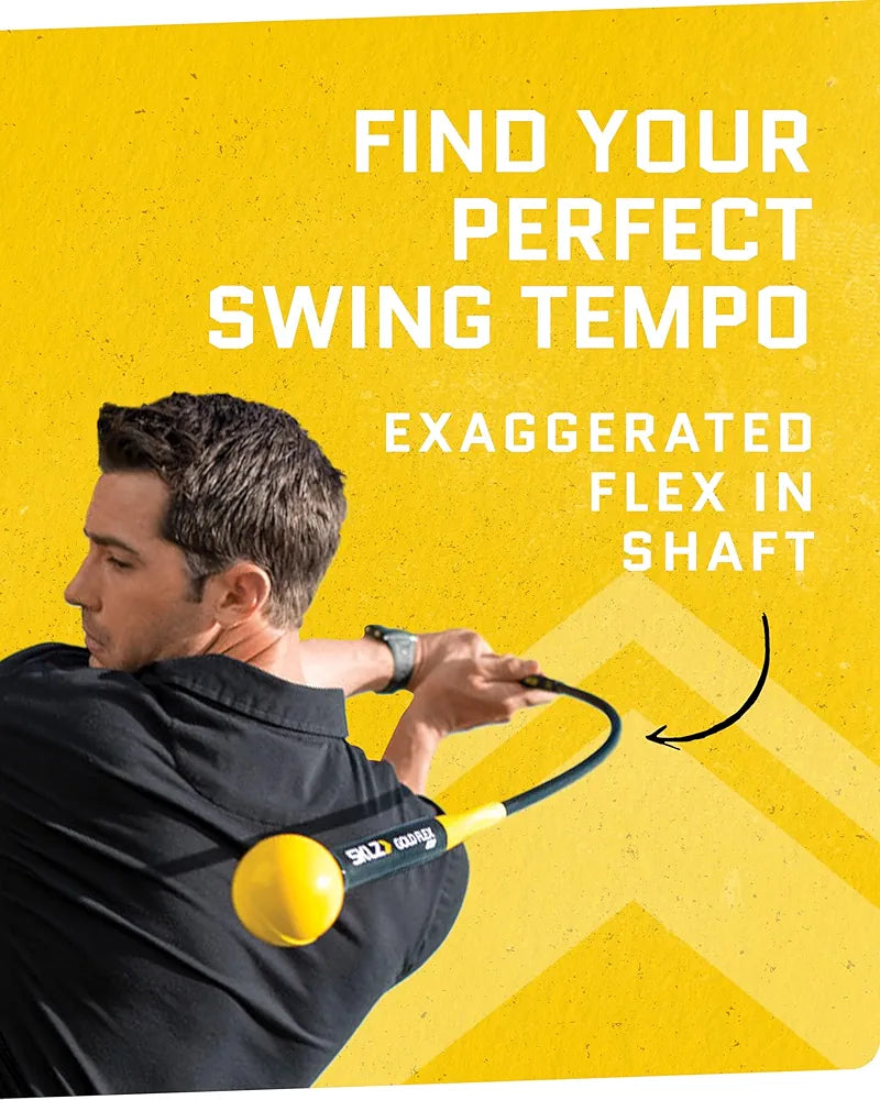 SKLZ Gold Flex Golf Swing Trainer and Warm-Up Stick - Essential Golf Accessories for Golfers, 48"/40” Golf Equipment for Distance, Balance Building, Power & Grip Training, Portable & Course-Legal