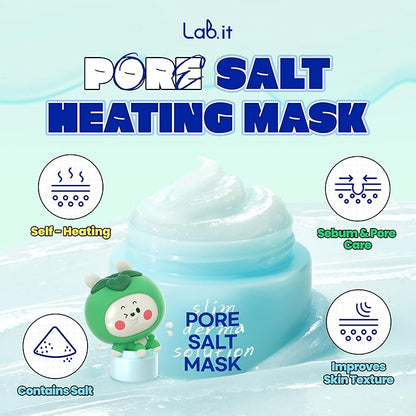 Lab.it Pore Cleansing Travel Kit (5EA)– Korean Skincare Discovery Set for Teens with Cleansing Balm, Rice Cleanser, Clay Mask, Salt & Jelly Mask, Travel-Size Face Mask Kit for Sensitive Skin, Gift Set