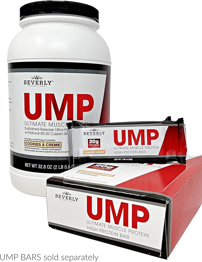 Beverly International UMP Protein Powder, Cookies & Cream. Unique Whey-Casein Ratio Builds Lean Muscle. Easy to Digest. No Bloat. (32.8 oz) 2lb .8 oz