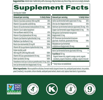MegaFood One Daily Multivitamin - Multivitamin for Women and Men - with Real Food - Immune Support Supplement - Vitamin C & Vitamin B - Bone Health - Energy Metabolism - Vegetarian, Non-GMO - 30 Tabs