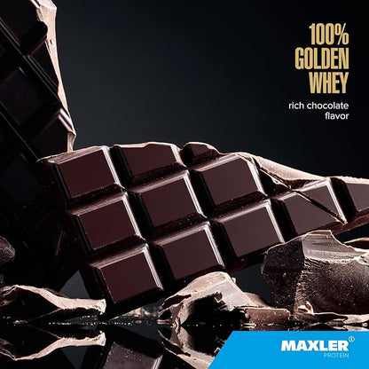 Maxler 100% Golden Whey - 22g Protein per Serving - High Protein, Low Fat, Low Carb, Complete Amino Acid Profile - Rich Chocolate Protein 5 lbs