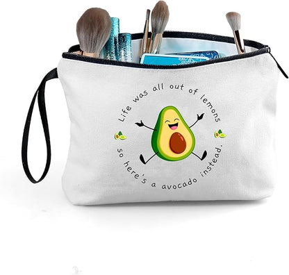 Funny Avocado Girls Birthday Inspirational Gifts for Women Teen Friends Purse Makeup Bag with Mirror Christmas