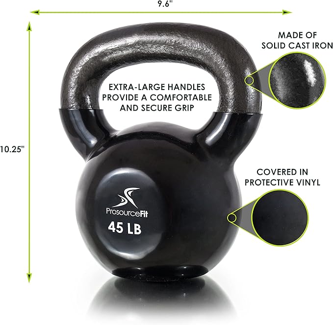 ProsourceFit Vinyl Coated Cast Iron Kettlebells for Full