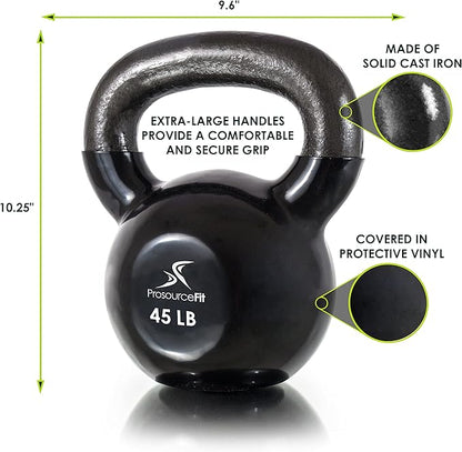 ProsourceFit Vinyl Coated Cast Iron Kettlebells for Full