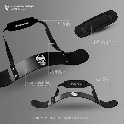 Gymreapers Bicep Arm Blaster -Thick Aluminum Support Bicep