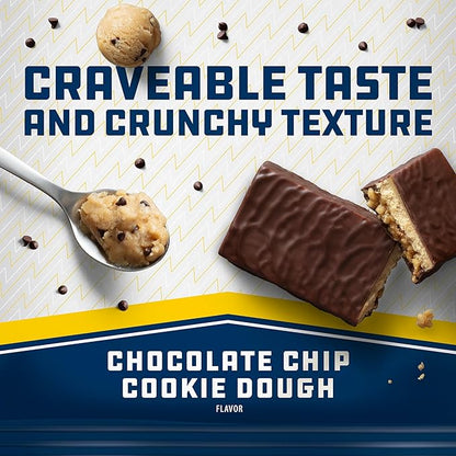CLIF Builders + Caffeine - Chocolate Chip Cookie Dough Flavor - Plant Based Protein Bars - Gluten Free - Non-GMO - Low Glycemic - 20g Protein - 2.4 oz. (12 Count)
