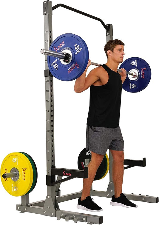 Sunny Health & Fitness Power and Squat Rack 360° Swivel