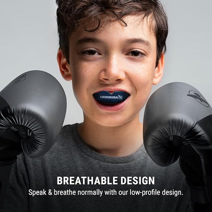 Hayabusa Combat Sports Mouth Guard Youth, Kids and Adult Sizes Comes with Case - Blue/Yellow, Youth