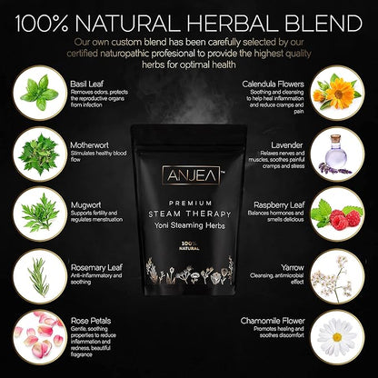 Yoni Steaming Herbs 2 oz (2-4 steams), Vsteam Herbs for Cleansing and Tightening Detox, Natural V Steam Herbs for V Steam Seat Kit, Herbal Sitz Bath Soak, Filter Bags Included