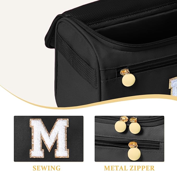 COSHAYSOO Hanging Travel Toiletry Bag for Women Toiletries Cosmetic Organizer Employee Appreciation Thank You Gifts for Social Worker Coworker Farewell Leaving Female Boss Birthday Gift Black M